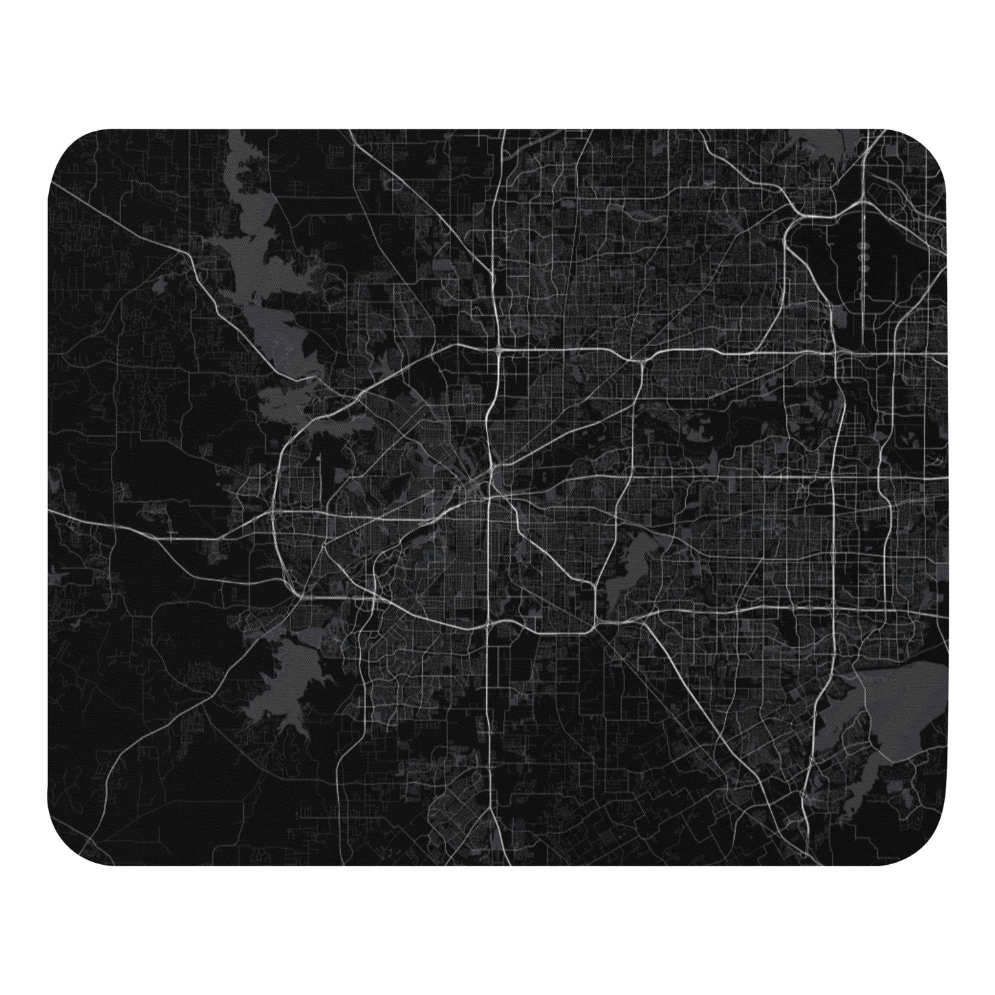 Fort Worth Black Map Mouse Pad