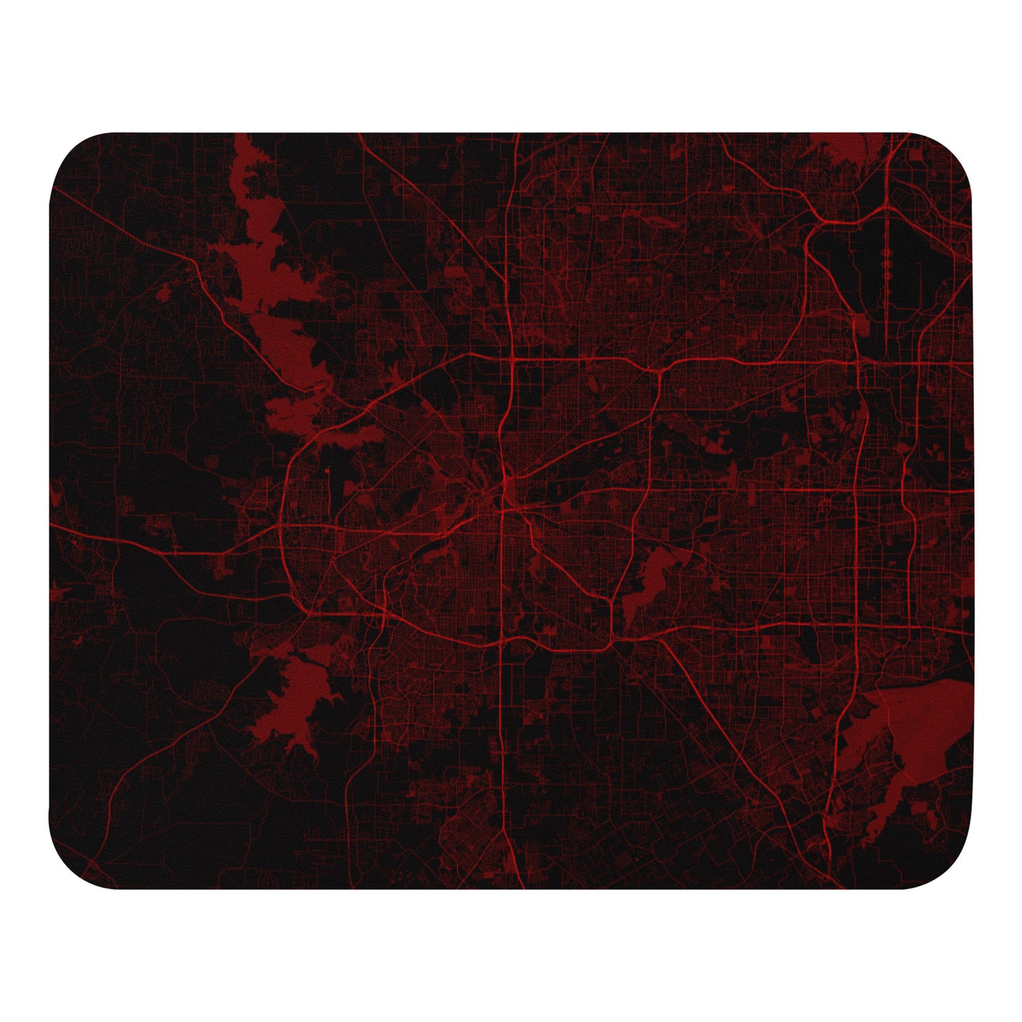 Fort Worth Black and Red Map Mouse Pad