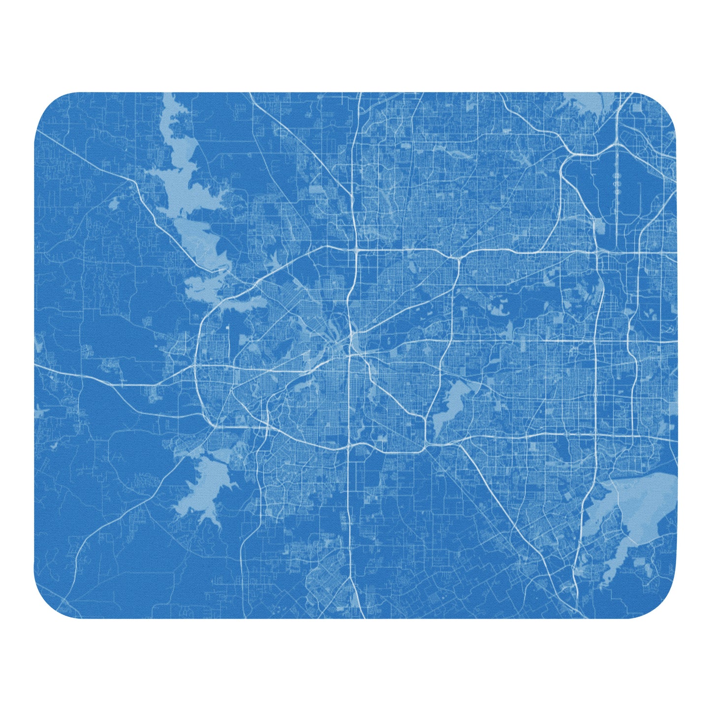 Fort Worth Blue and White Map Mouse Pad