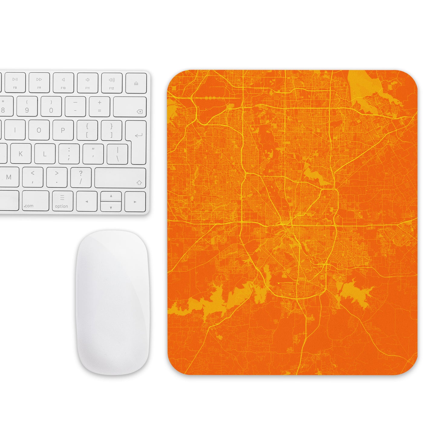 Fort Worth Orange and Yellow Map Mouse Pad
