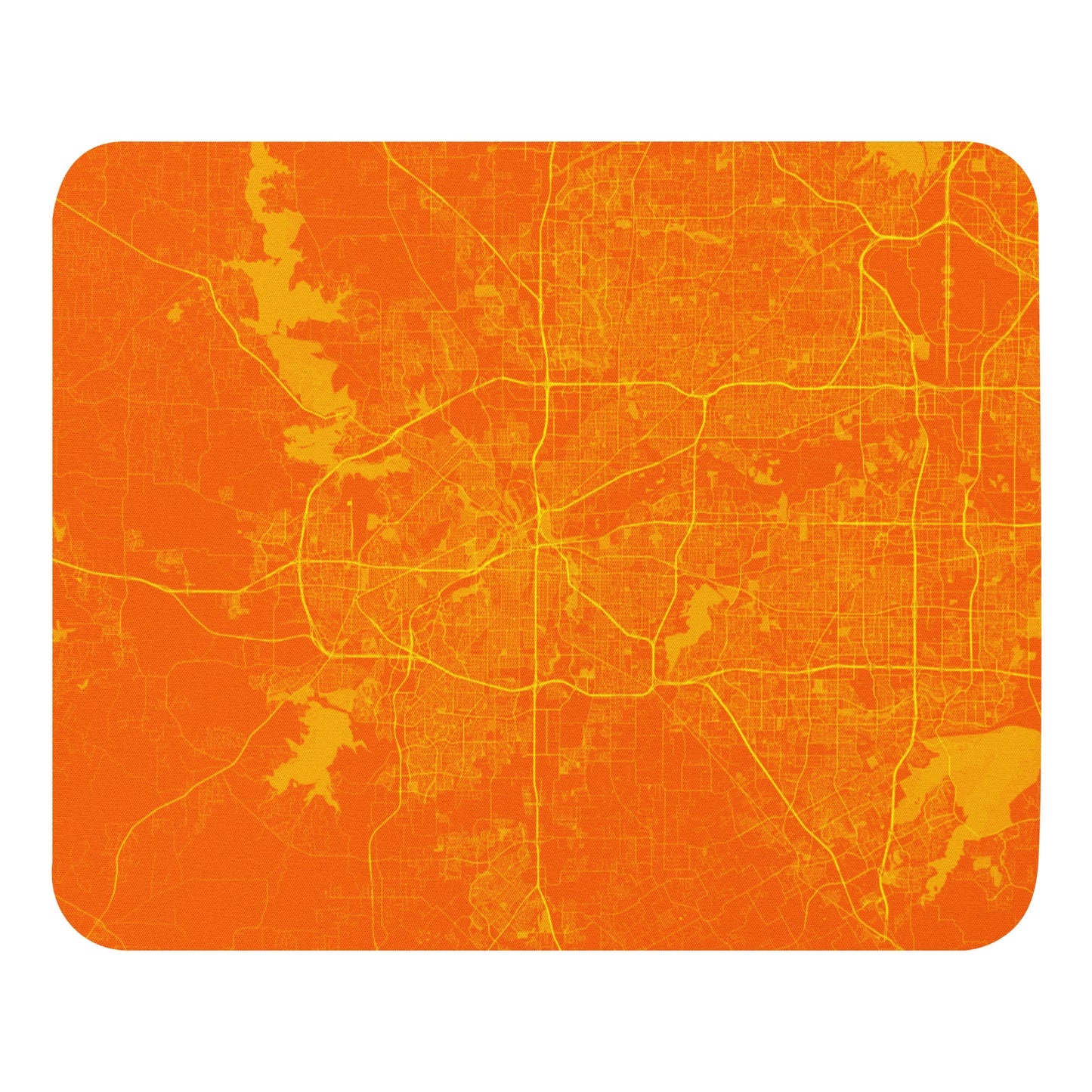 Fort Worth Orange and Yellow Map Mouse Pad