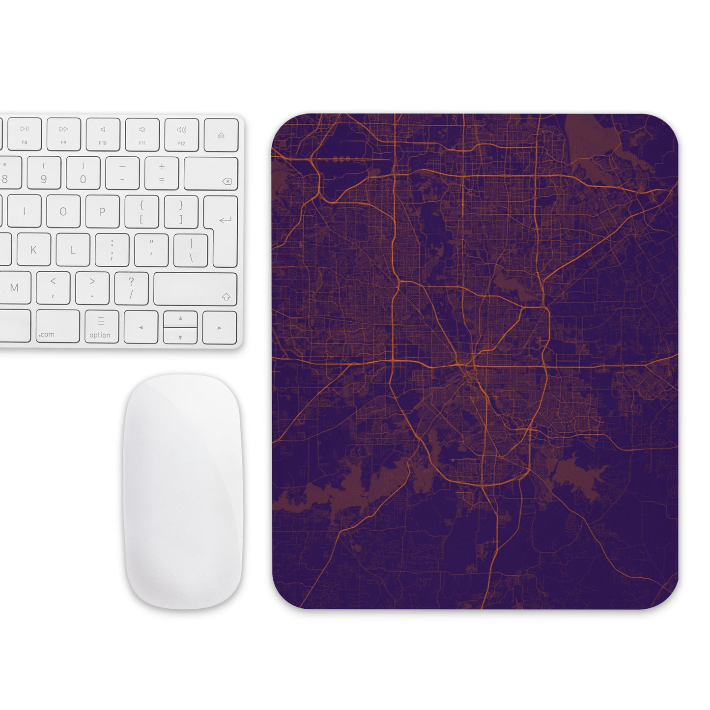 Fort Worth Purple and Orange Map Mouse Pad