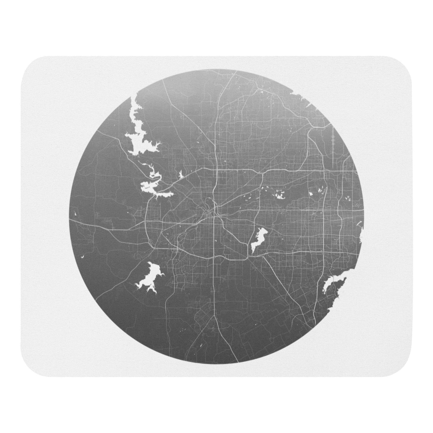 Fort Worth Silver on White Map Mouse Pad