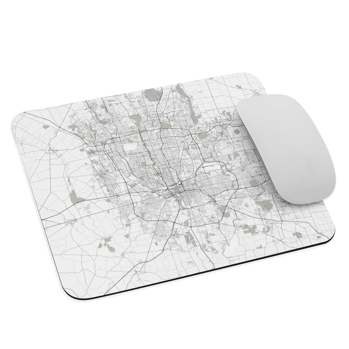 Columbus White Map Mouse Pad