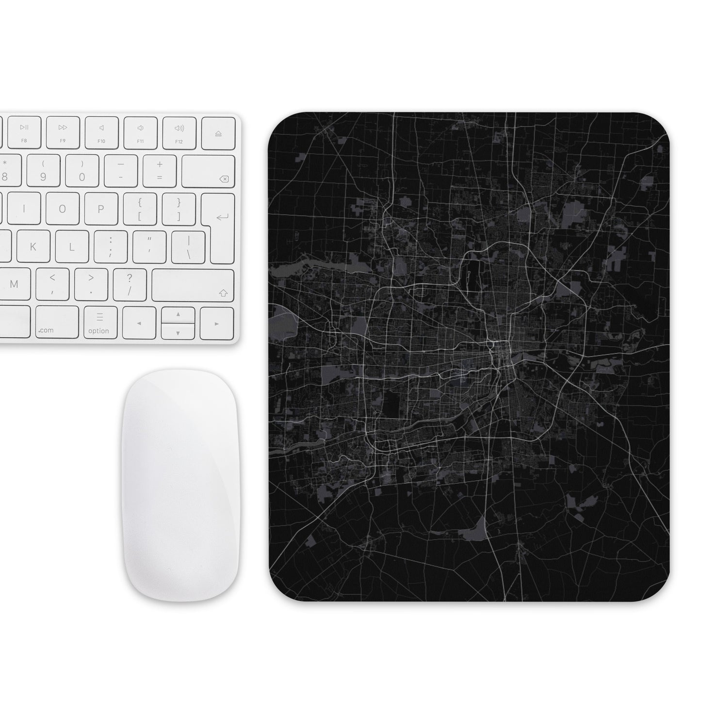 Columbus Black Map Mouse Pad