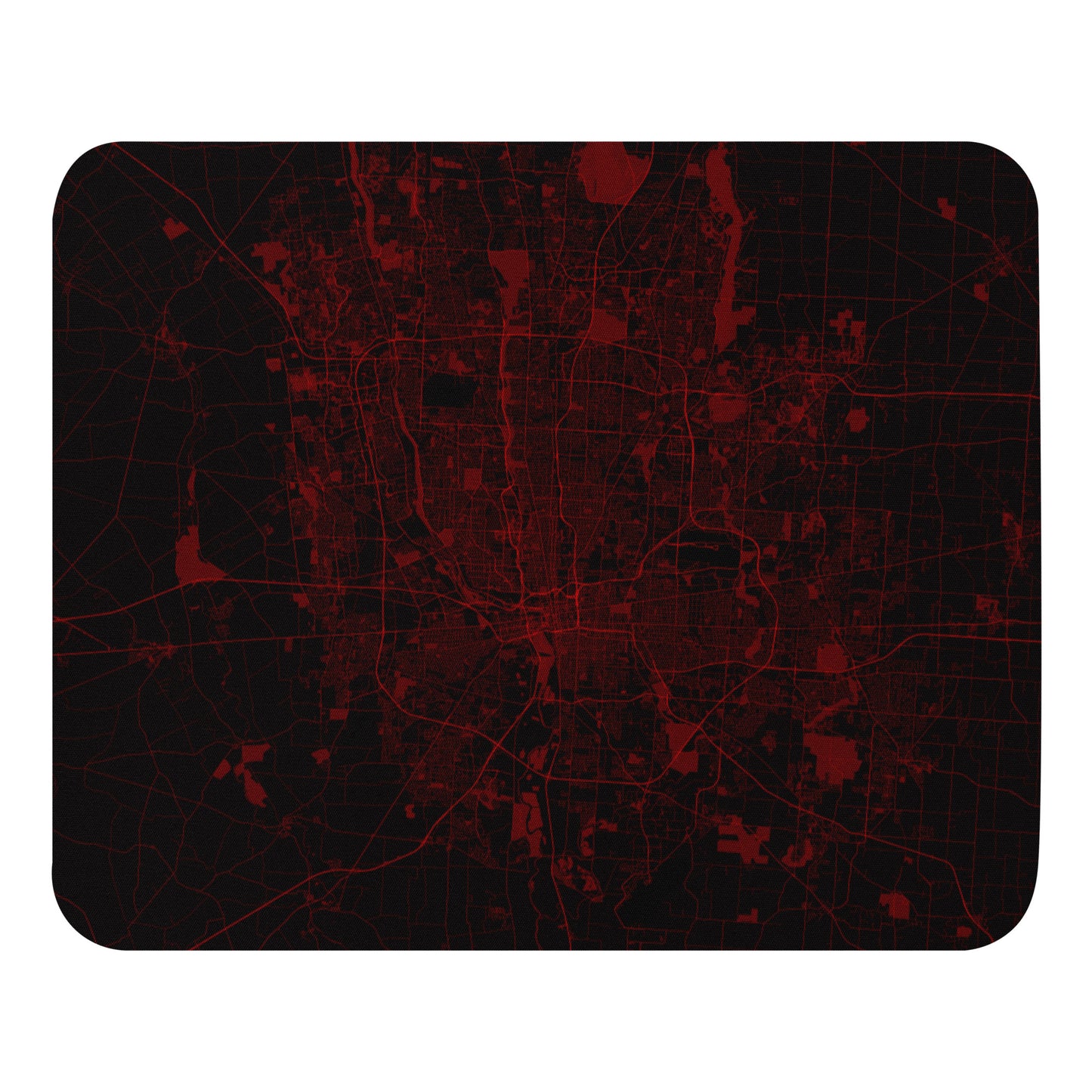 Columbus Black and Red Map Mouse Pad
