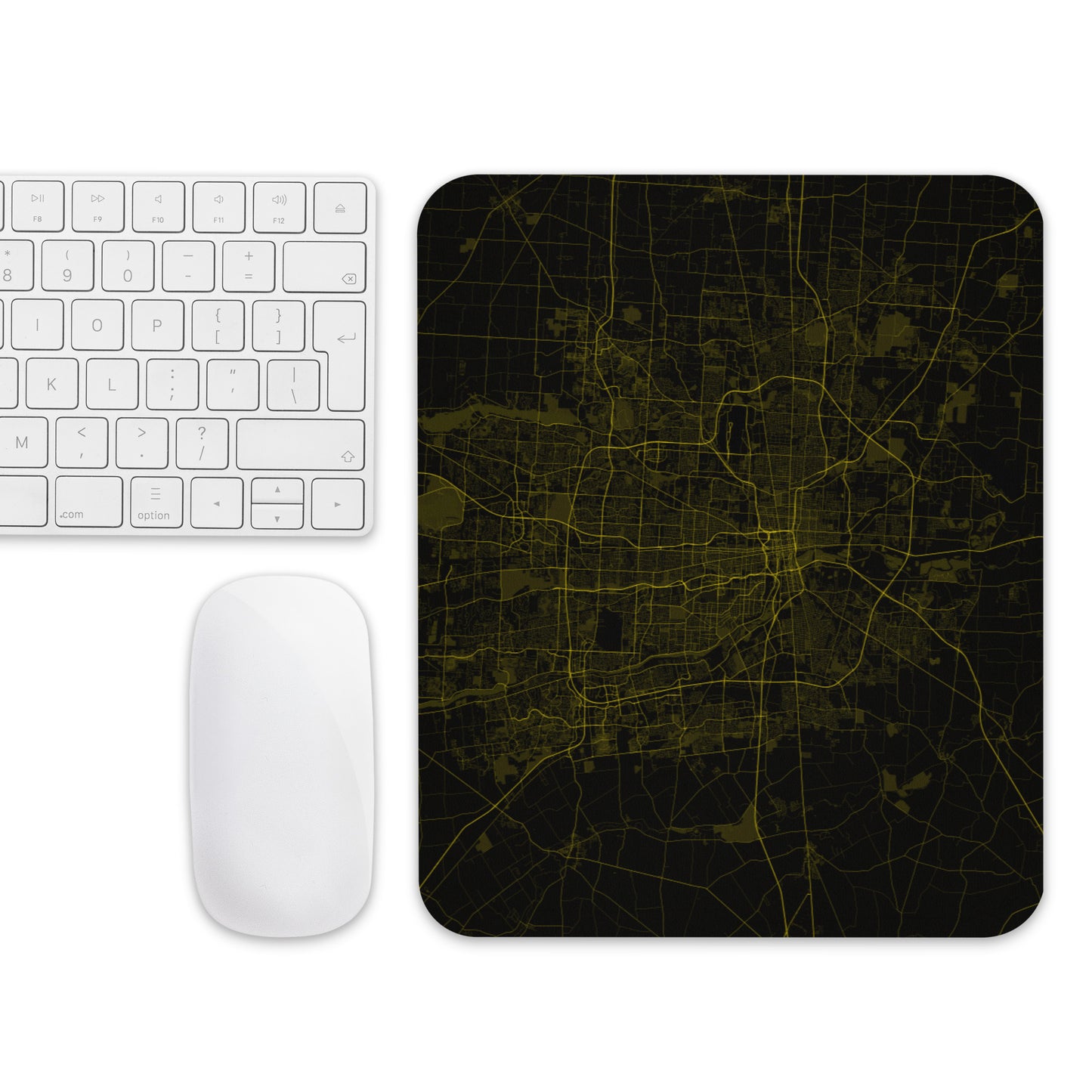 Columbus Black and Yellow Map Mouse Pad