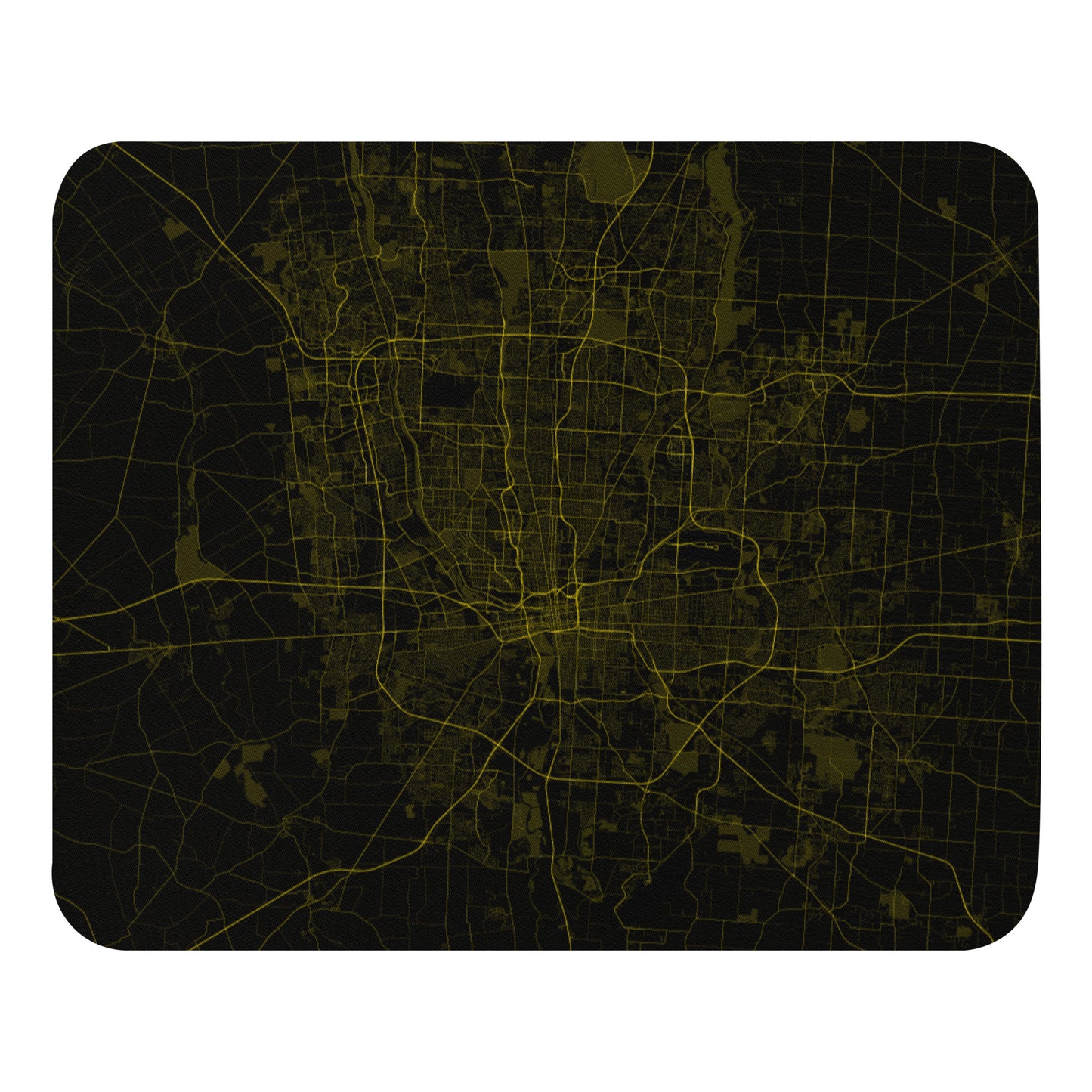 Columbus Black and Yellow Map Mouse Pad