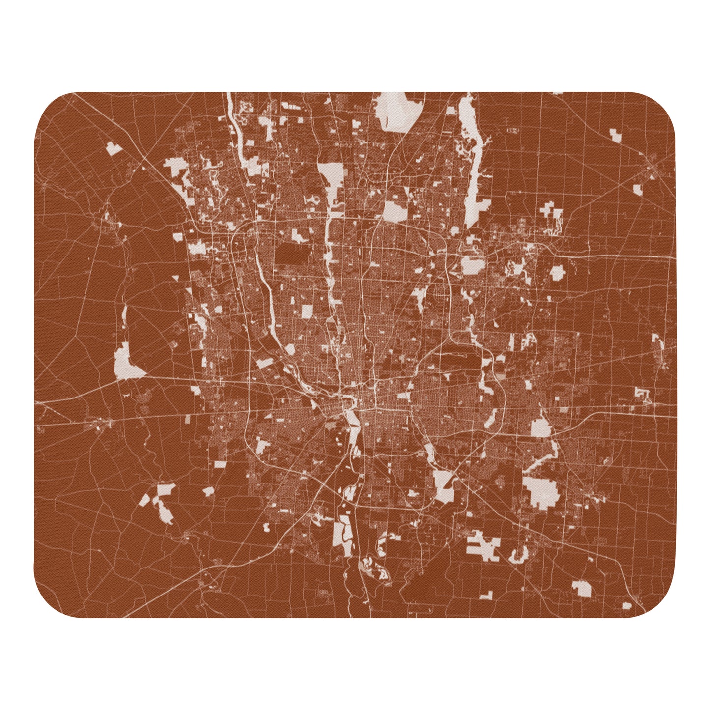Columbus Brown and White Map Mouse Pad