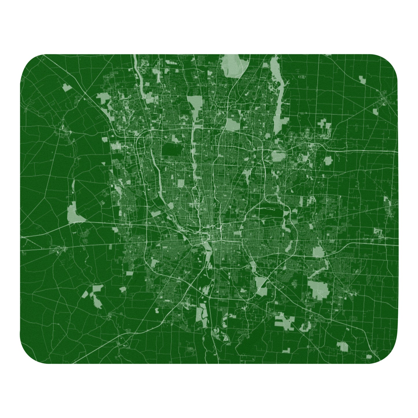 Columbus Green and White Map Mouse Pad