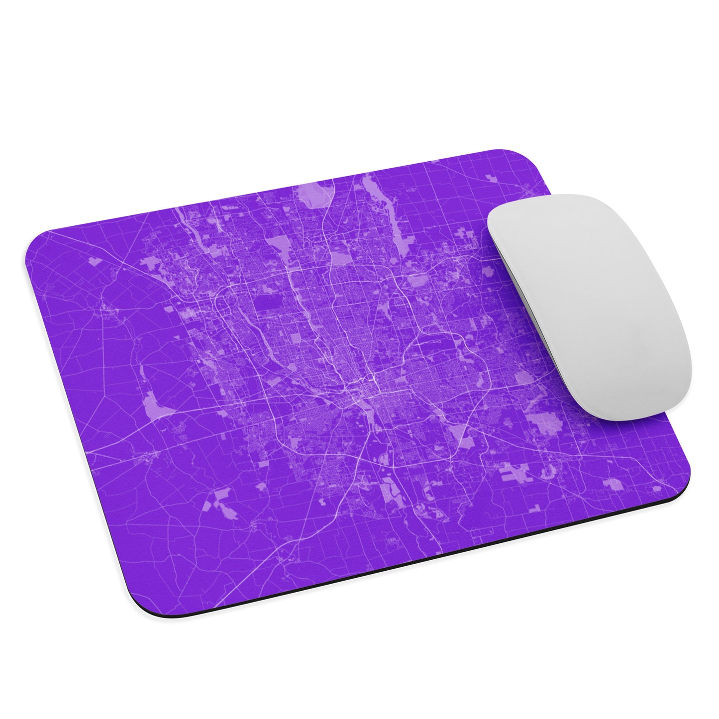 Columbus Purple and White Map Mouse Pad