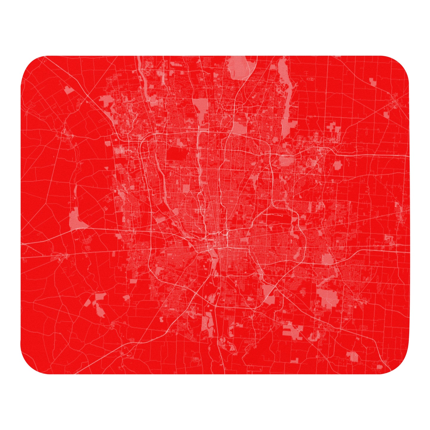 Columbus Red and White Map Mouse Pad