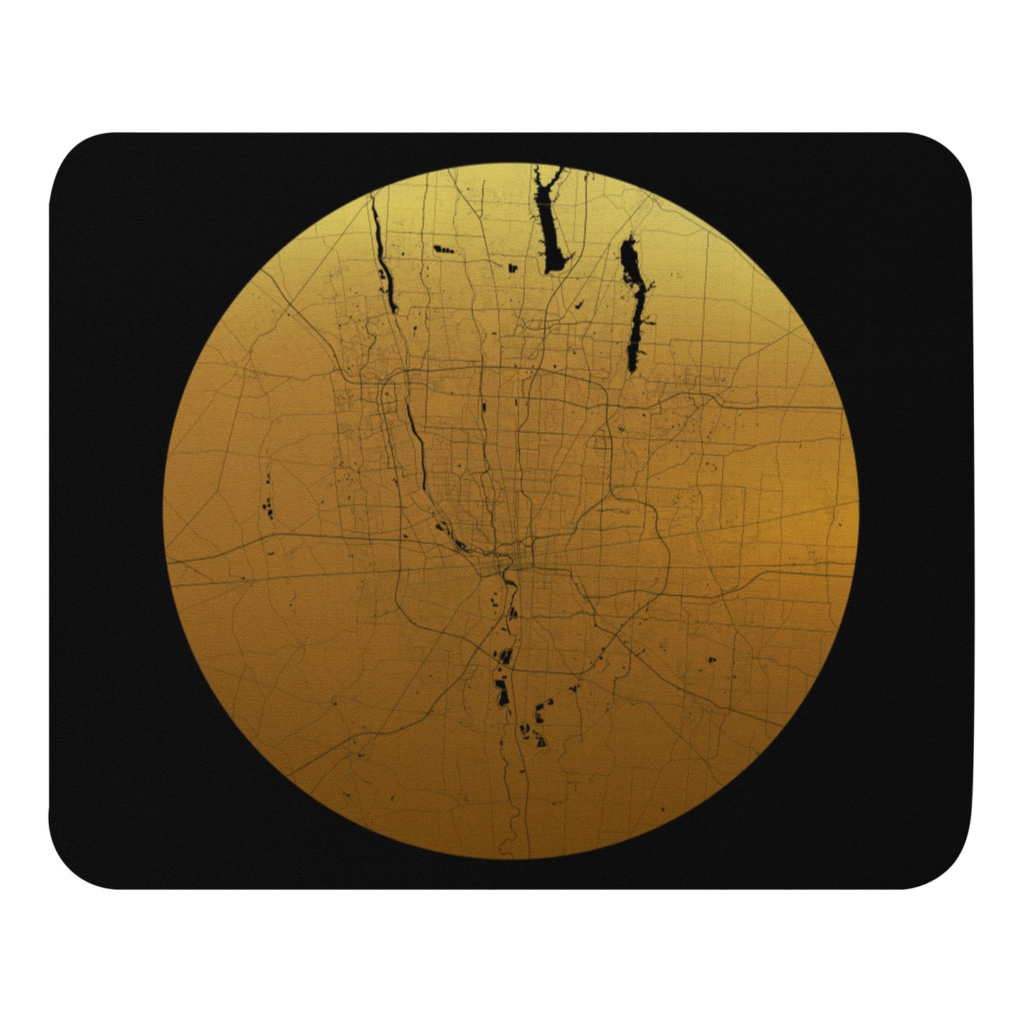 Columbus Gold on Black Map Mouse Pad