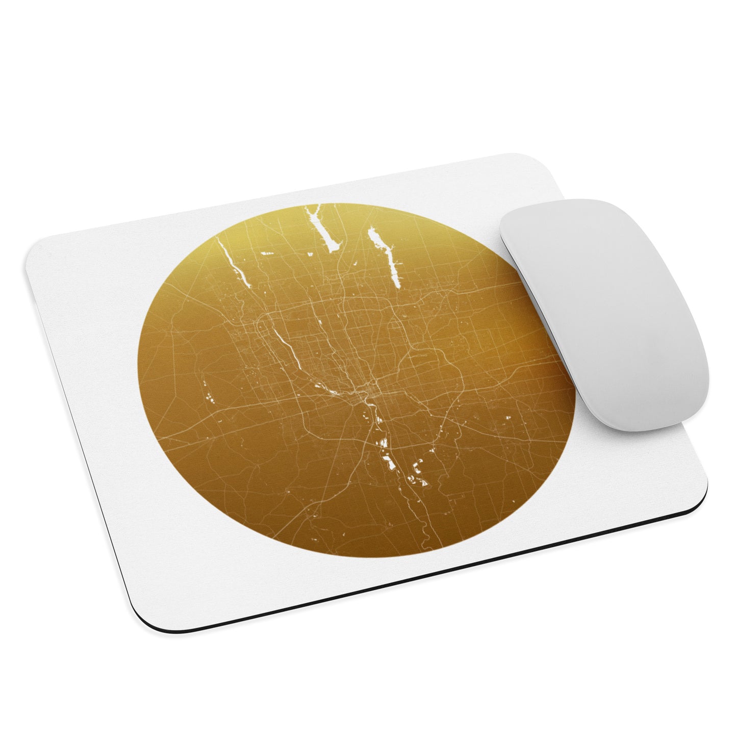 Columbus Gold on White Map Mouse Pad
