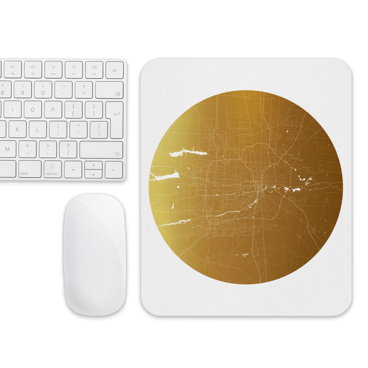 Columbus Gold on White Map Mouse Pad