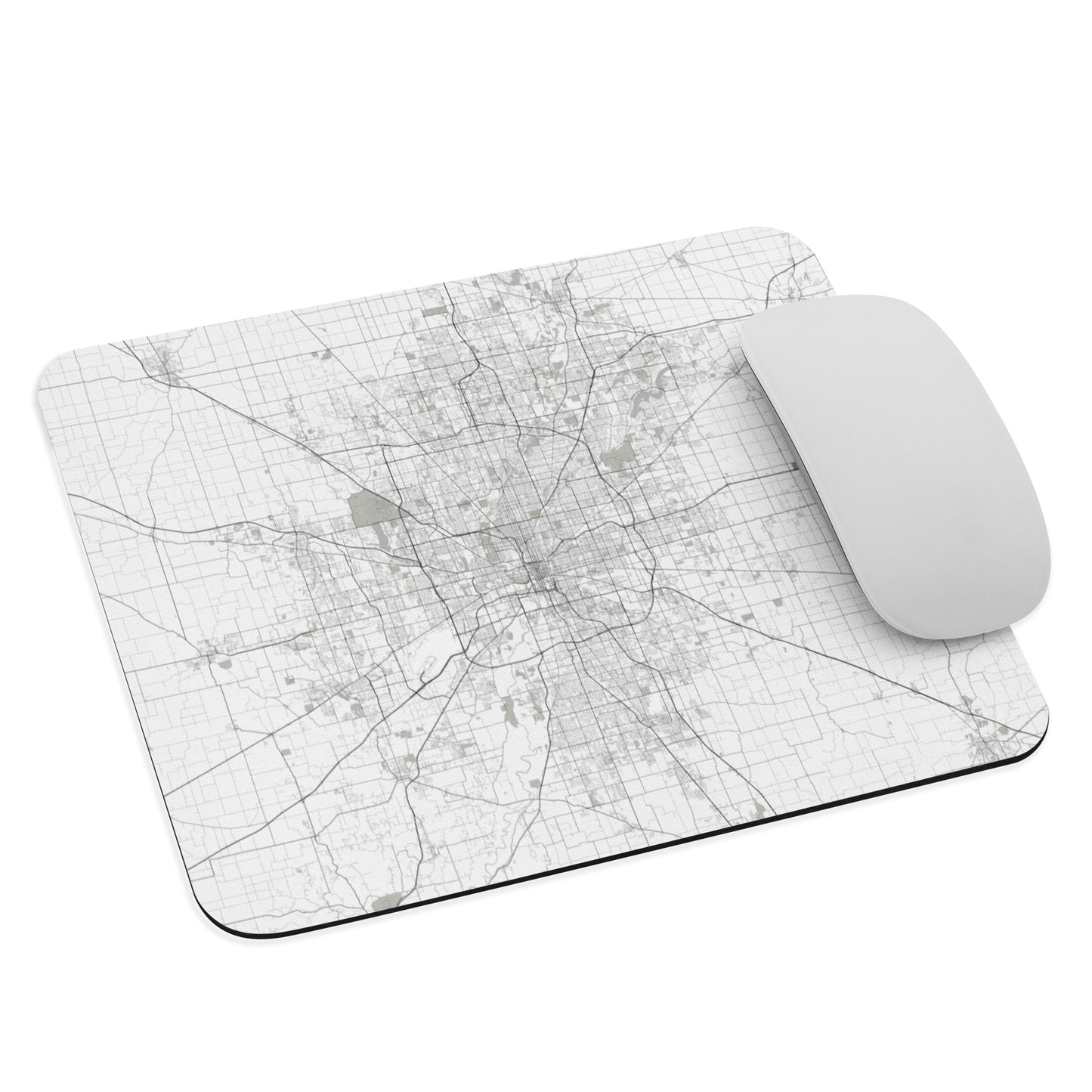 Indianapolis White Map Mouse Pad