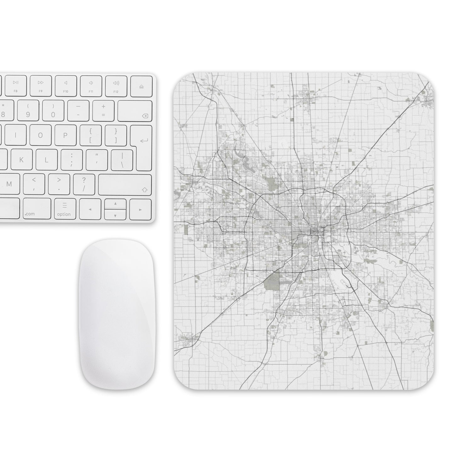 Indianapolis White Map Mouse Pad