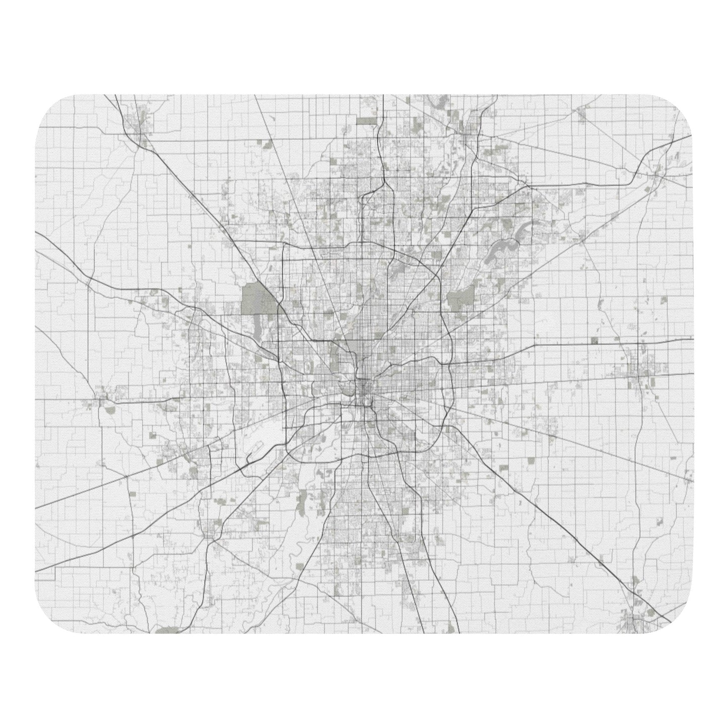 Indianapolis White Map Mouse Pad