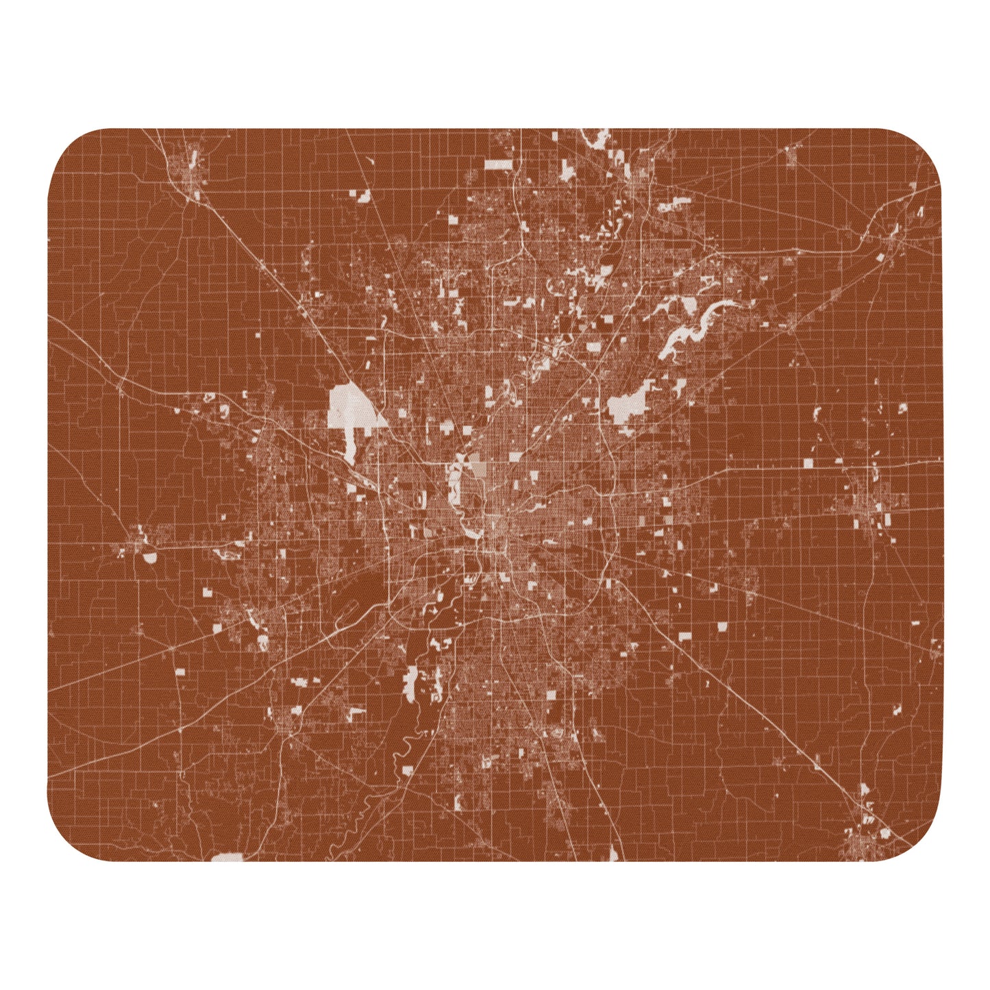 Indianapolis Brown and White Map Mouse Pad