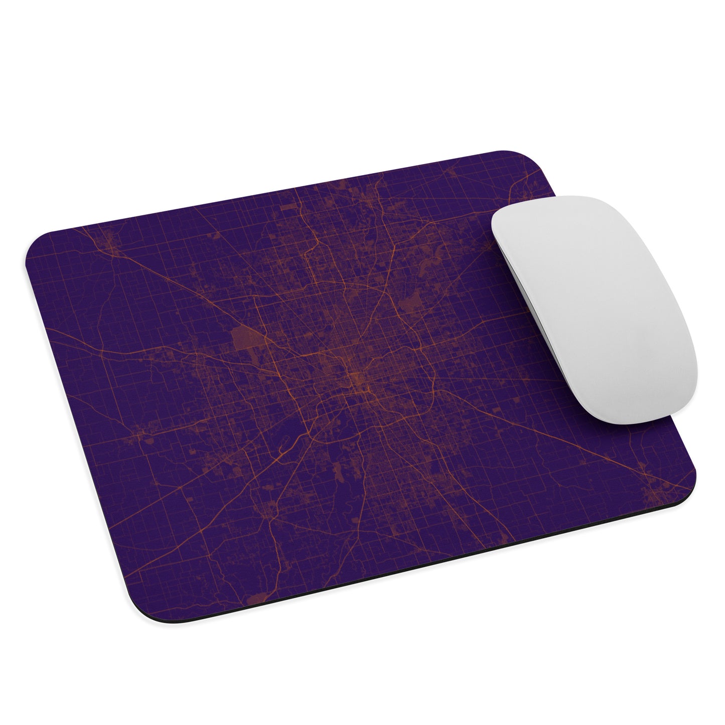Indianapolis Purple and Orange Map Mouse Pad