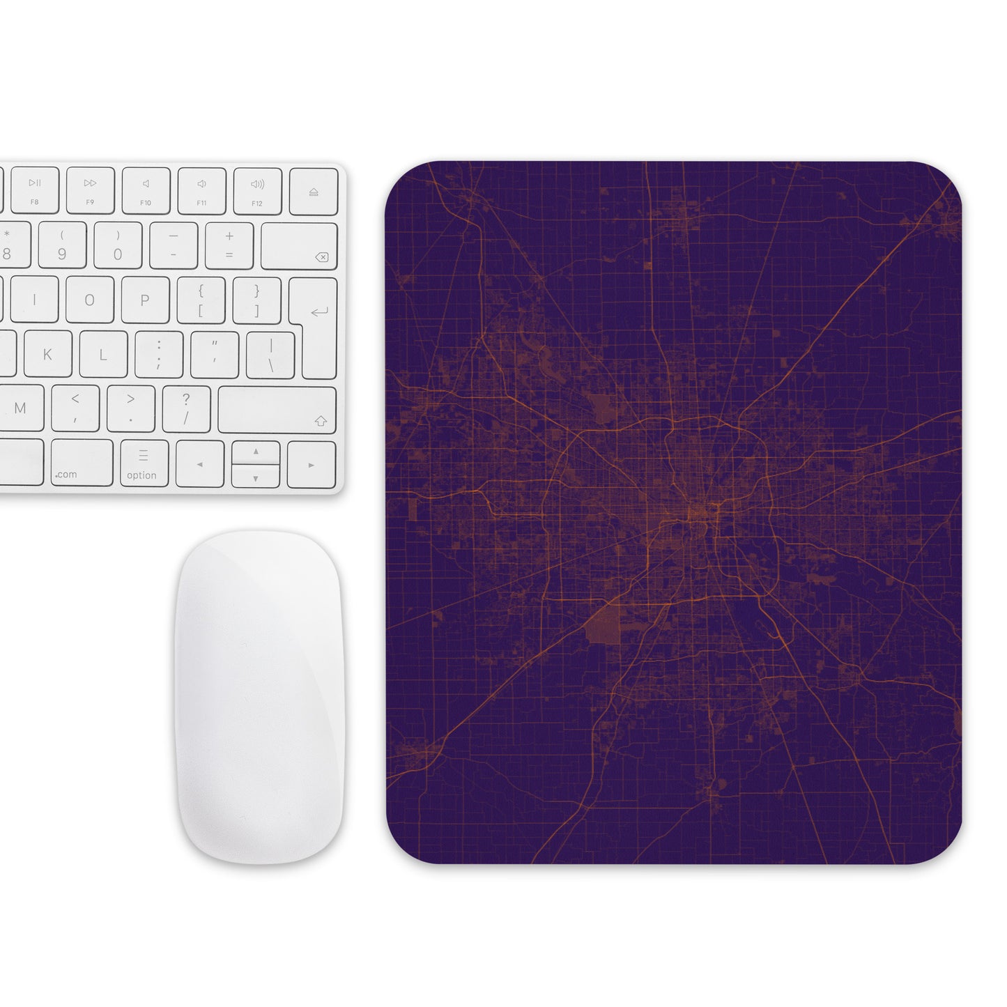 Indianapolis Purple and Orange Map Mouse Pad
