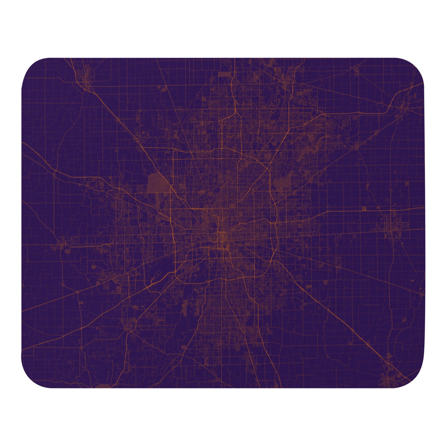 Indianapolis Purple and Orange Map Mouse Pad