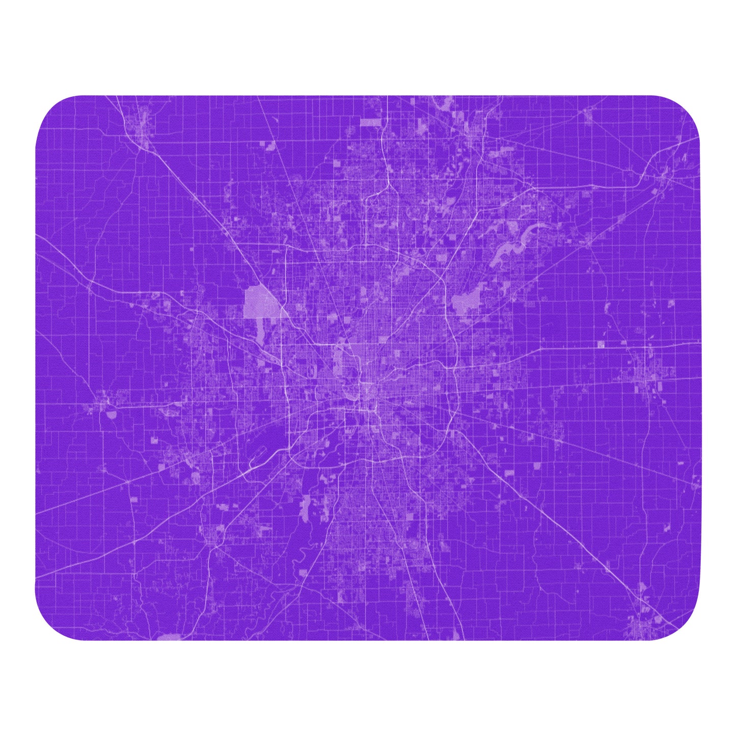Indianapolis Purple and White Map Mouse Pad