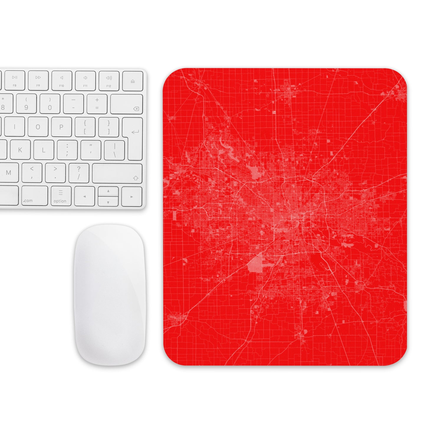 Indianapolis Red and White Map Mouse Pad