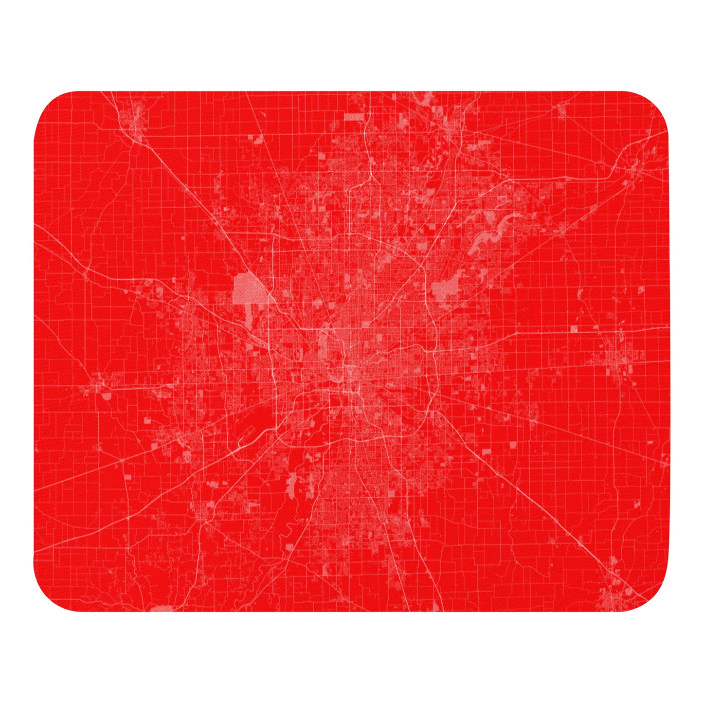 Indianapolis Red and White Map Mouse Pad