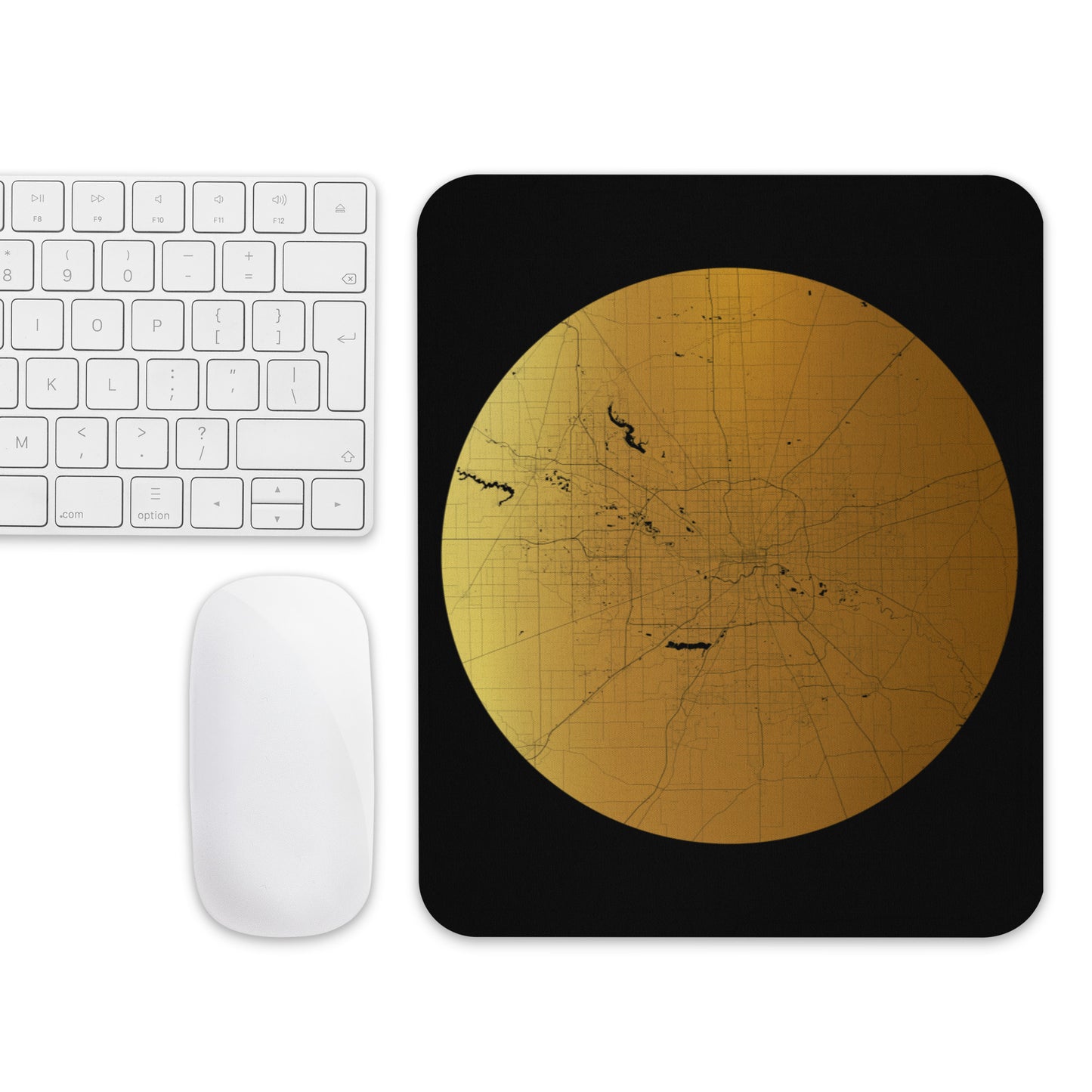 Indianapolis Gold on Black Map Mouse Pad