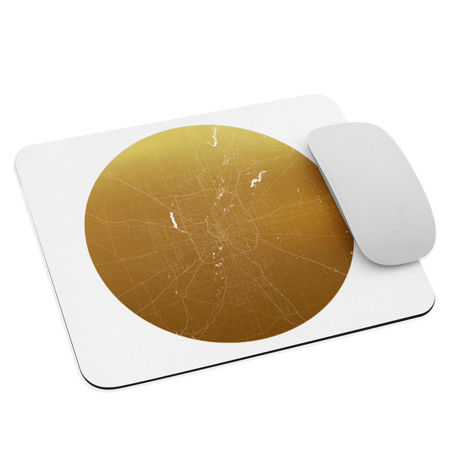 Indianapolis Gold on White Map Mouse Pad