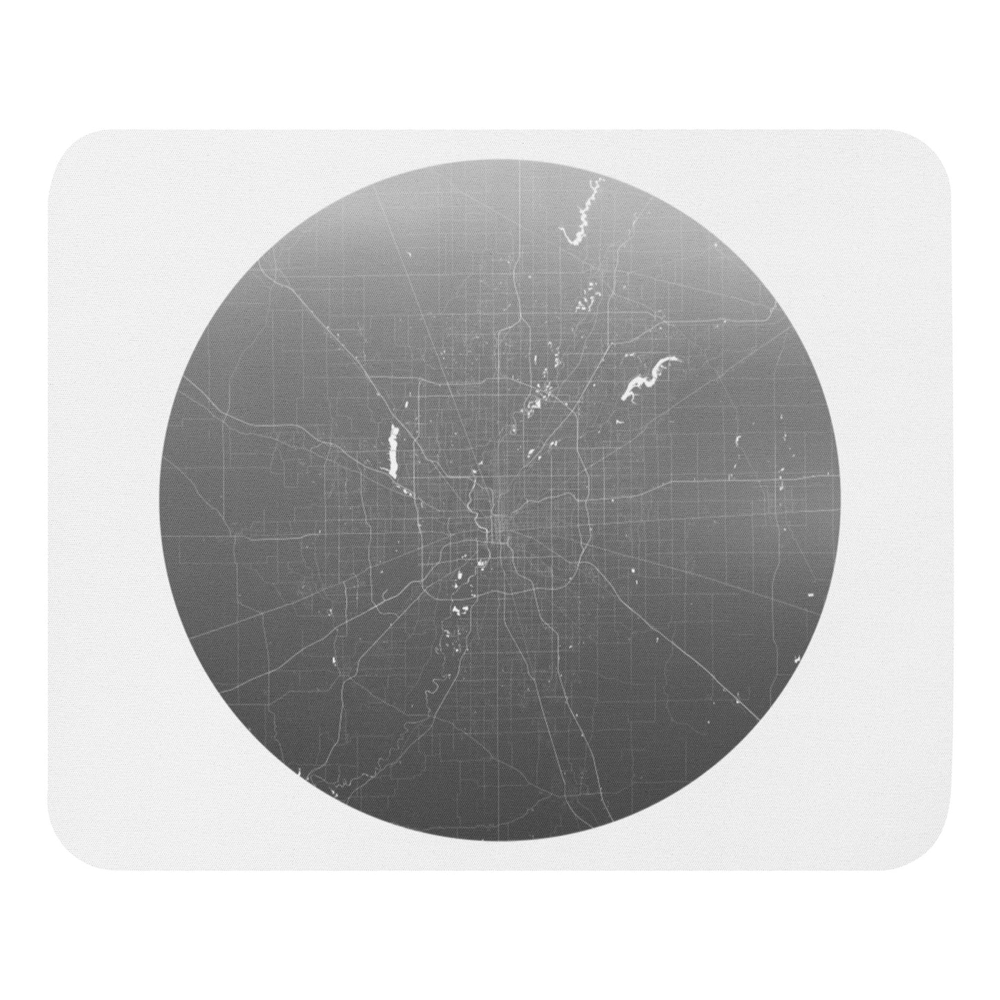 Indianapolis Silver on White Map Mouse Pad