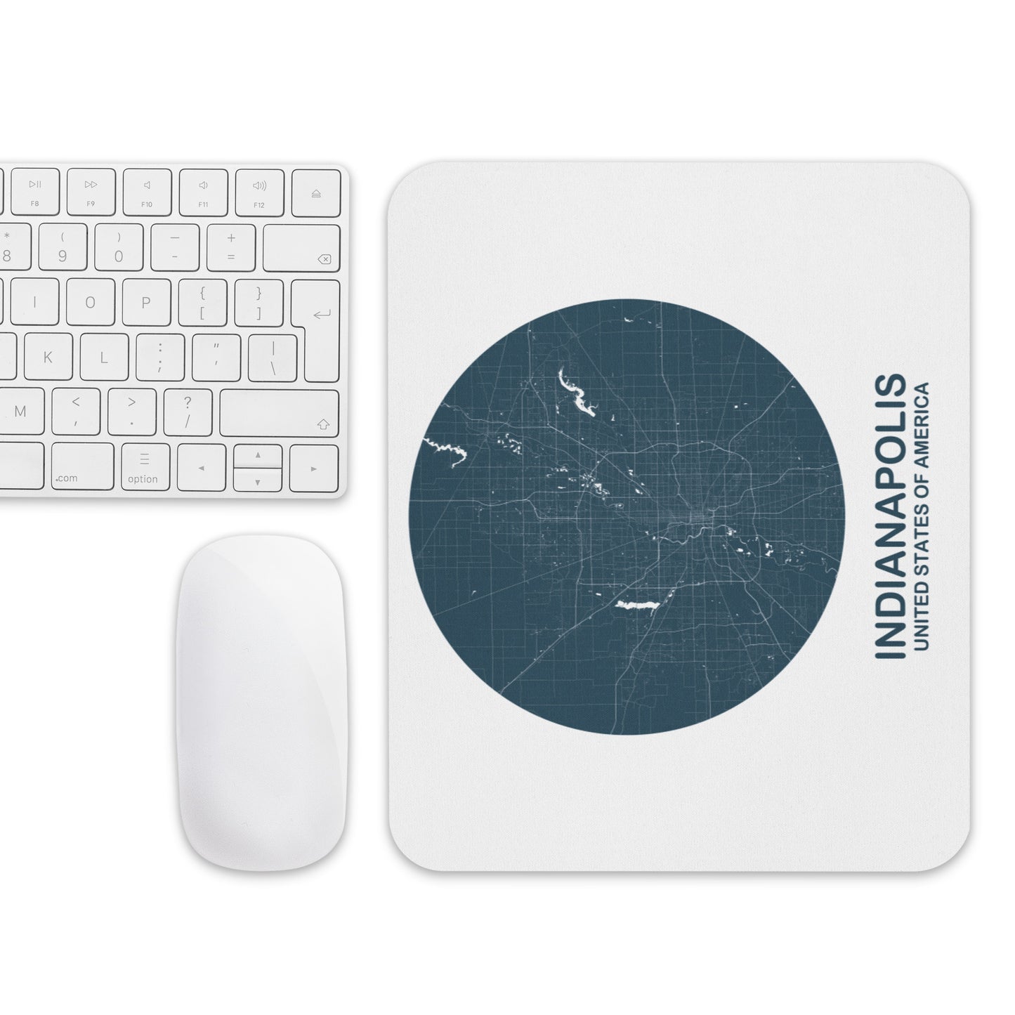 Indianapolis Circular Blue Map Mouse Pad