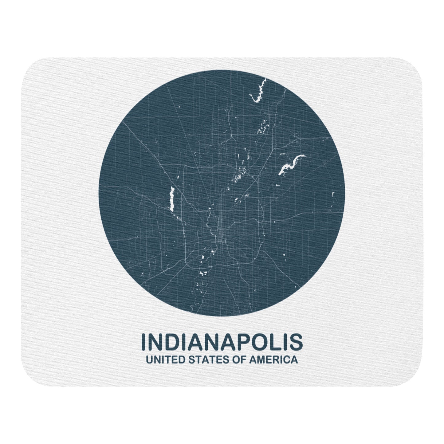 Indianapolis Circular Blue Map Mouse Pad