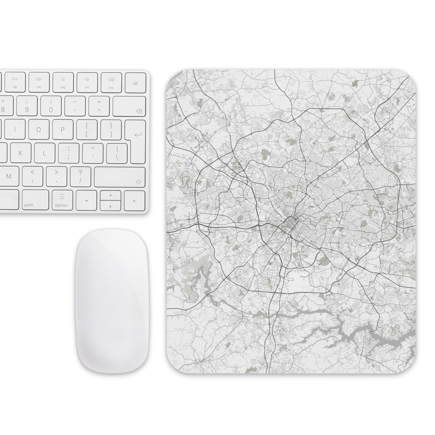 Charlotte White Map Mouse Pad
