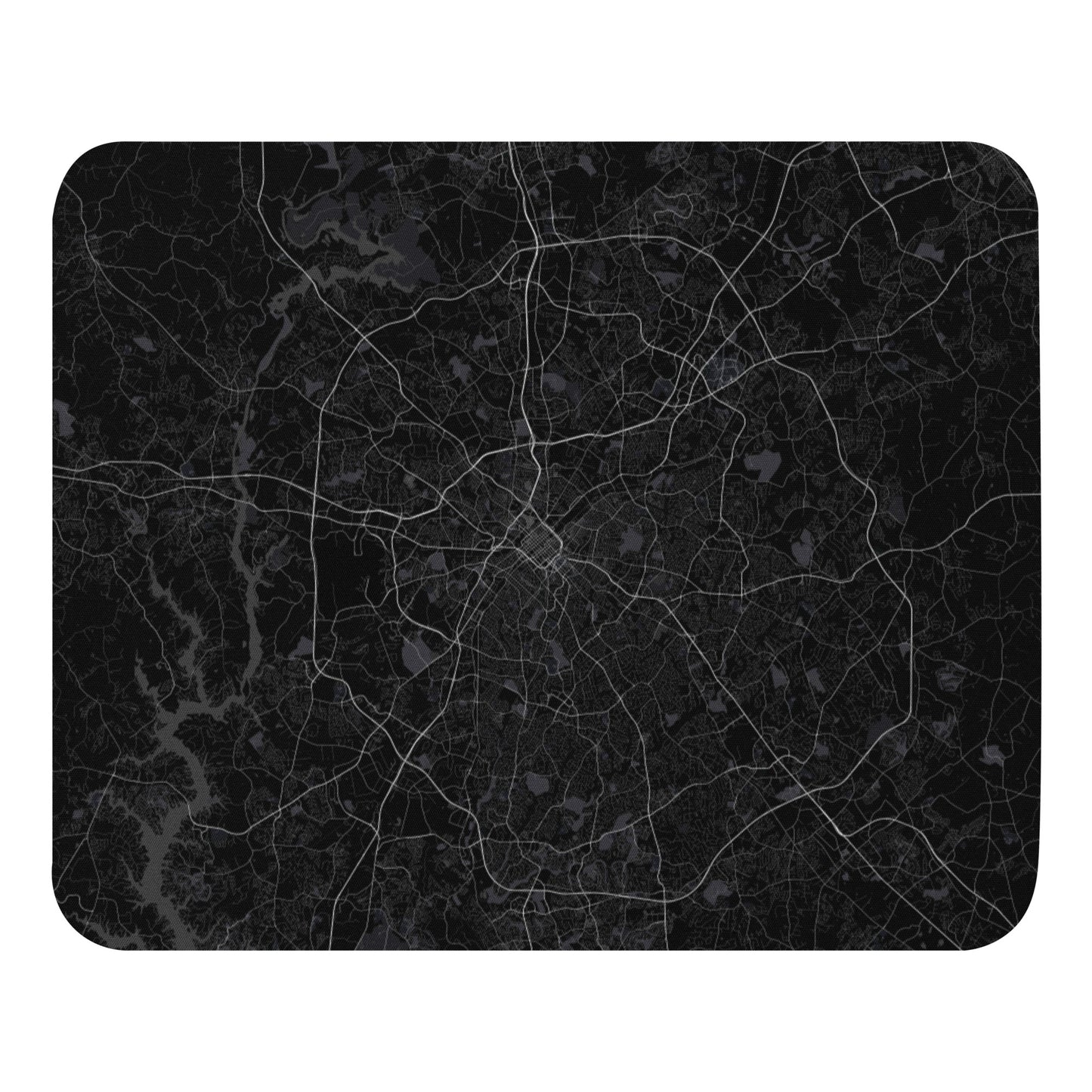 Charlotte Black Map Mouse Pad