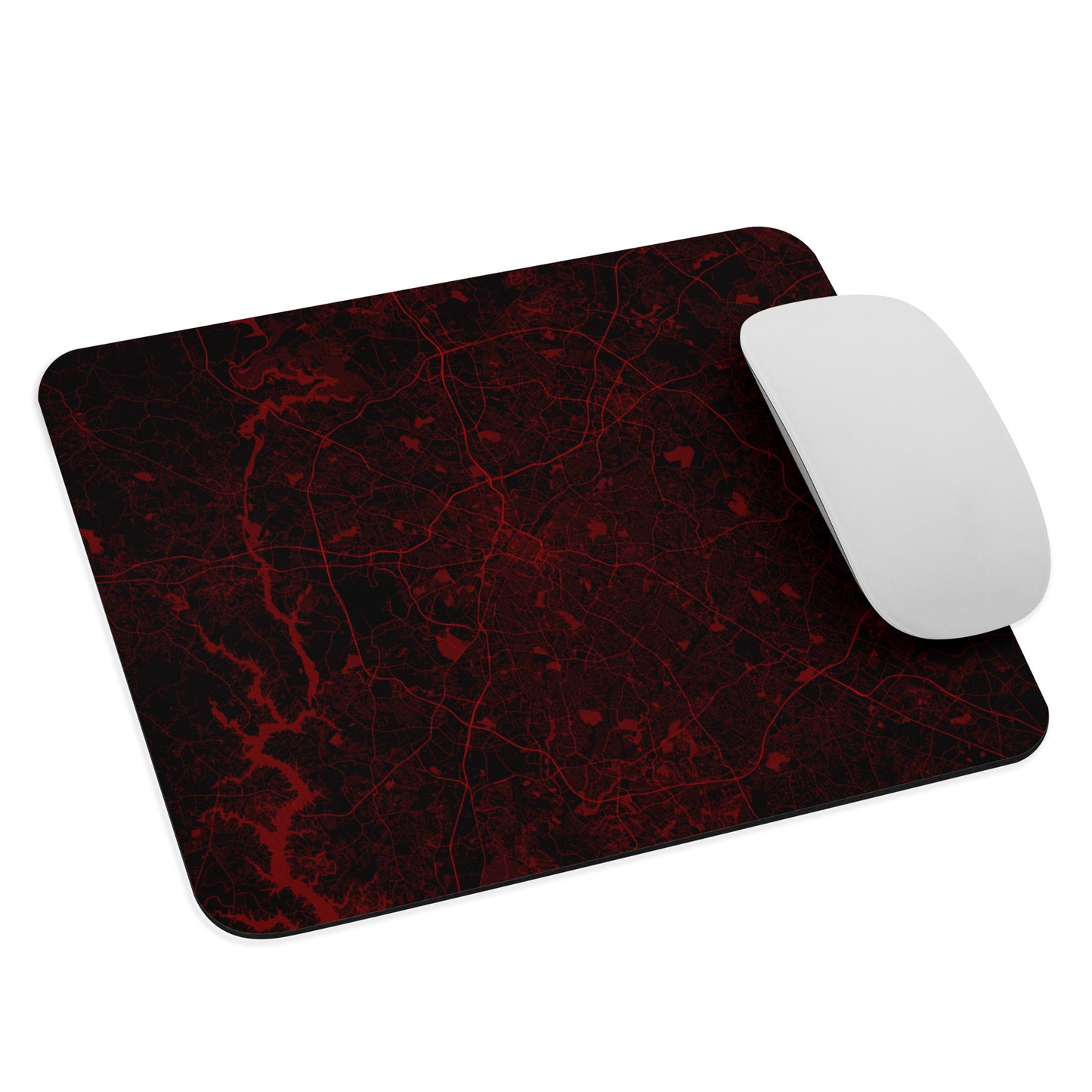 Charlotte Black and Red Map Mouse Pad