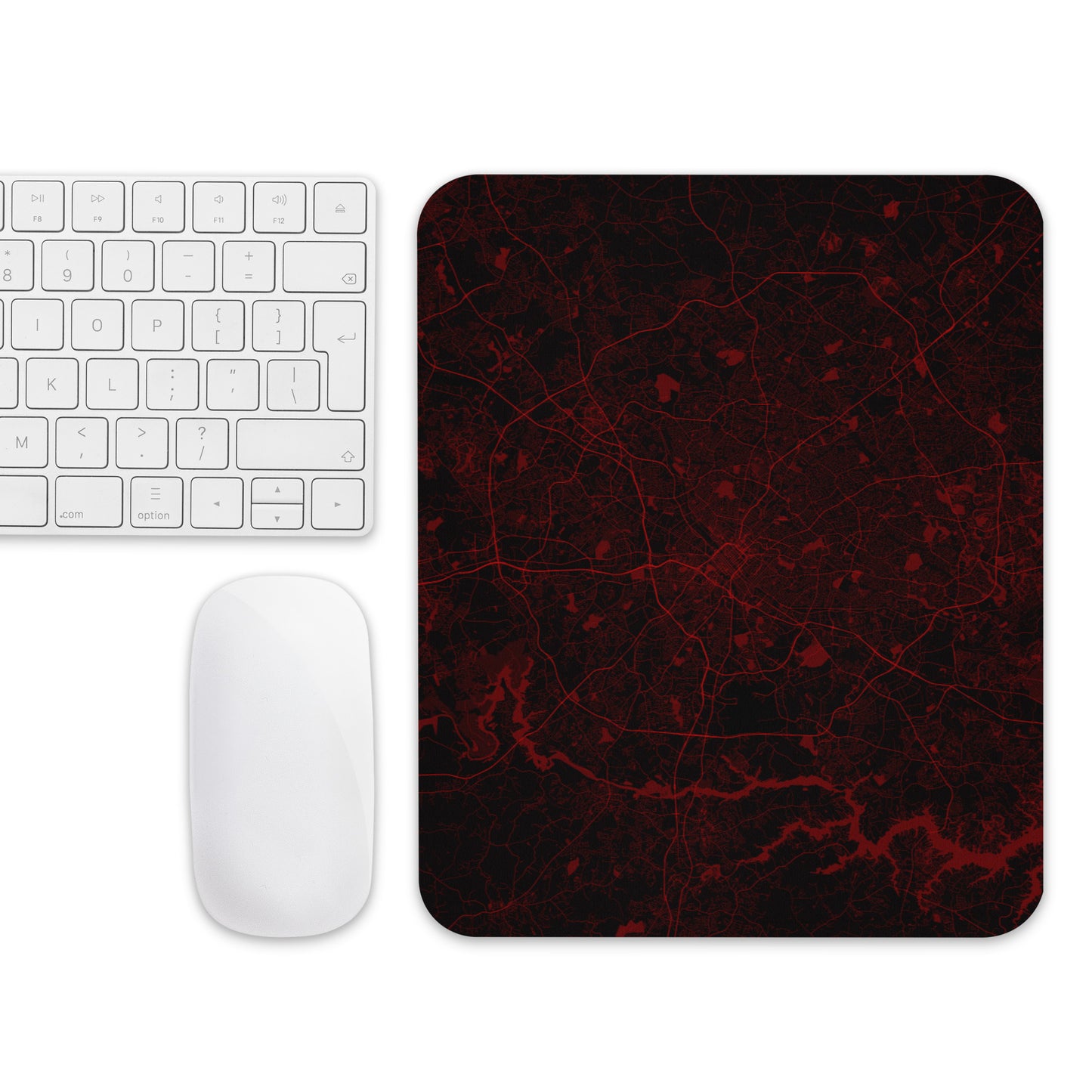 Charlotte Black and Red Map Mouse Pad