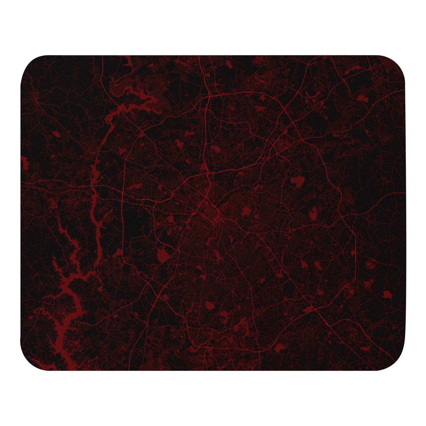 Charlotte Black and Red Map Mouse Pad