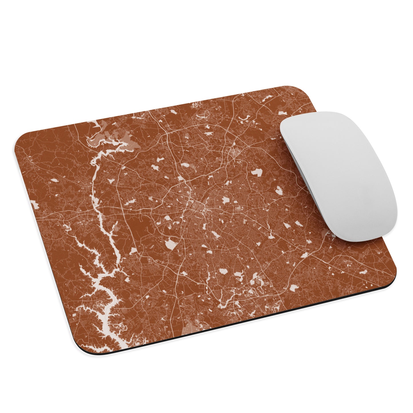 Charlotte Brown and White Map Mouse Pad