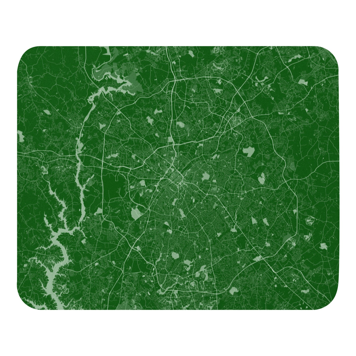 Charlotte Green and White Map Mouse Pad