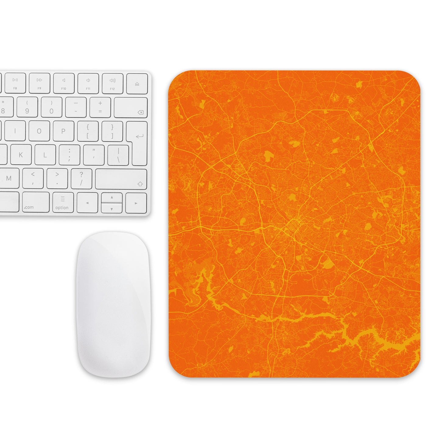 Charlotte Orange and Yellow Map Mouse Pad