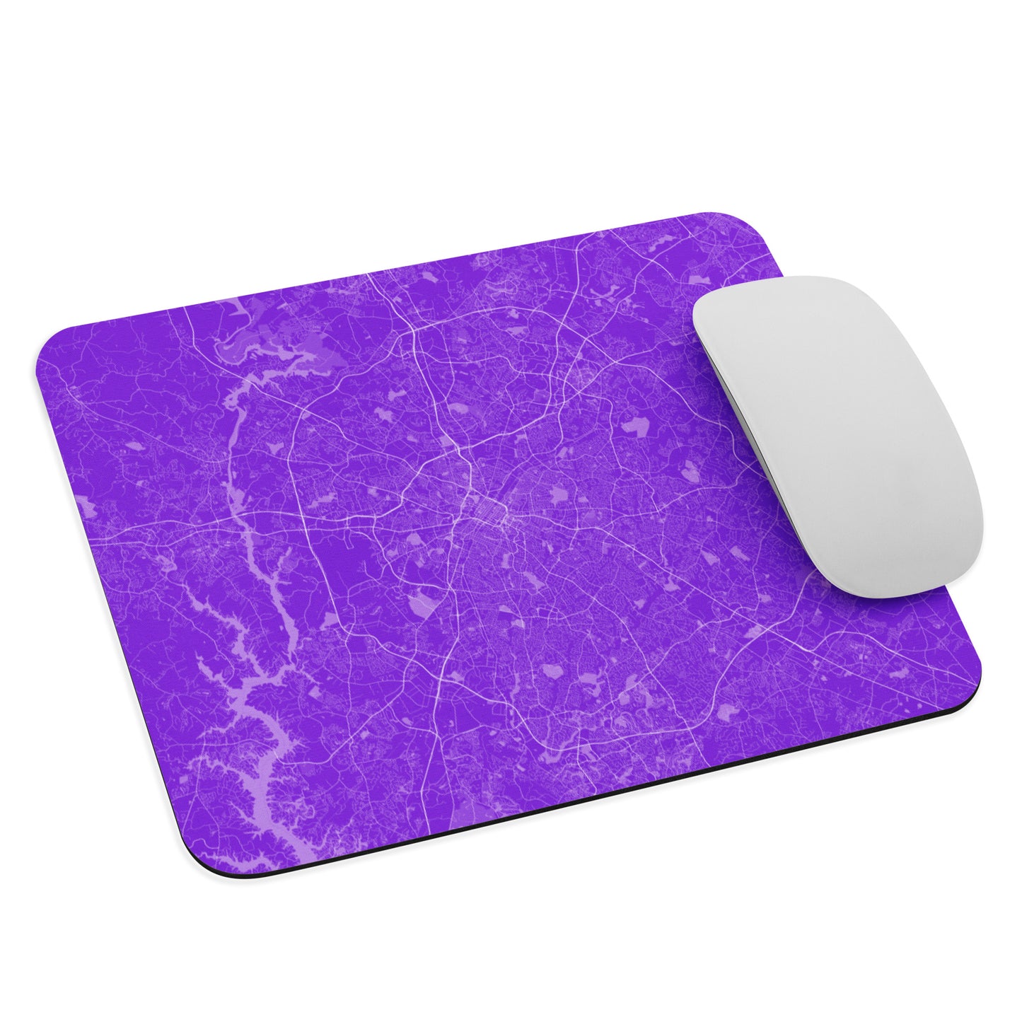 Charlotte Purple and White Map Mouse Pad