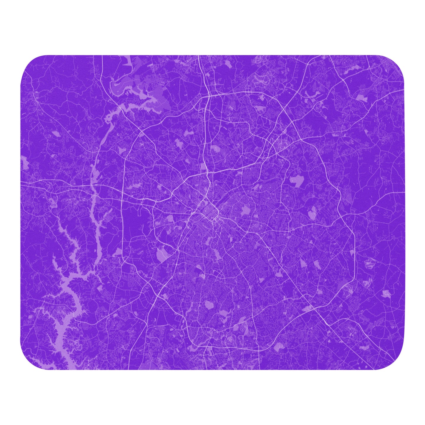 Charlotte Purple and White Map Mouse Pad