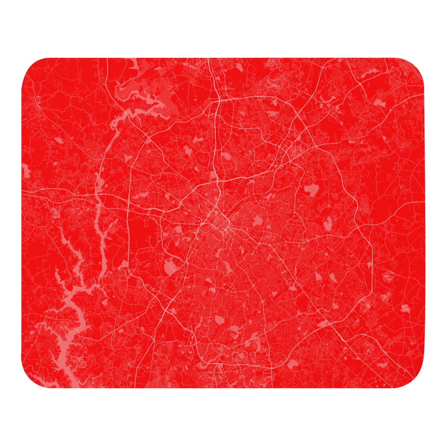 Charlotte Red and White Map Mouse Pad