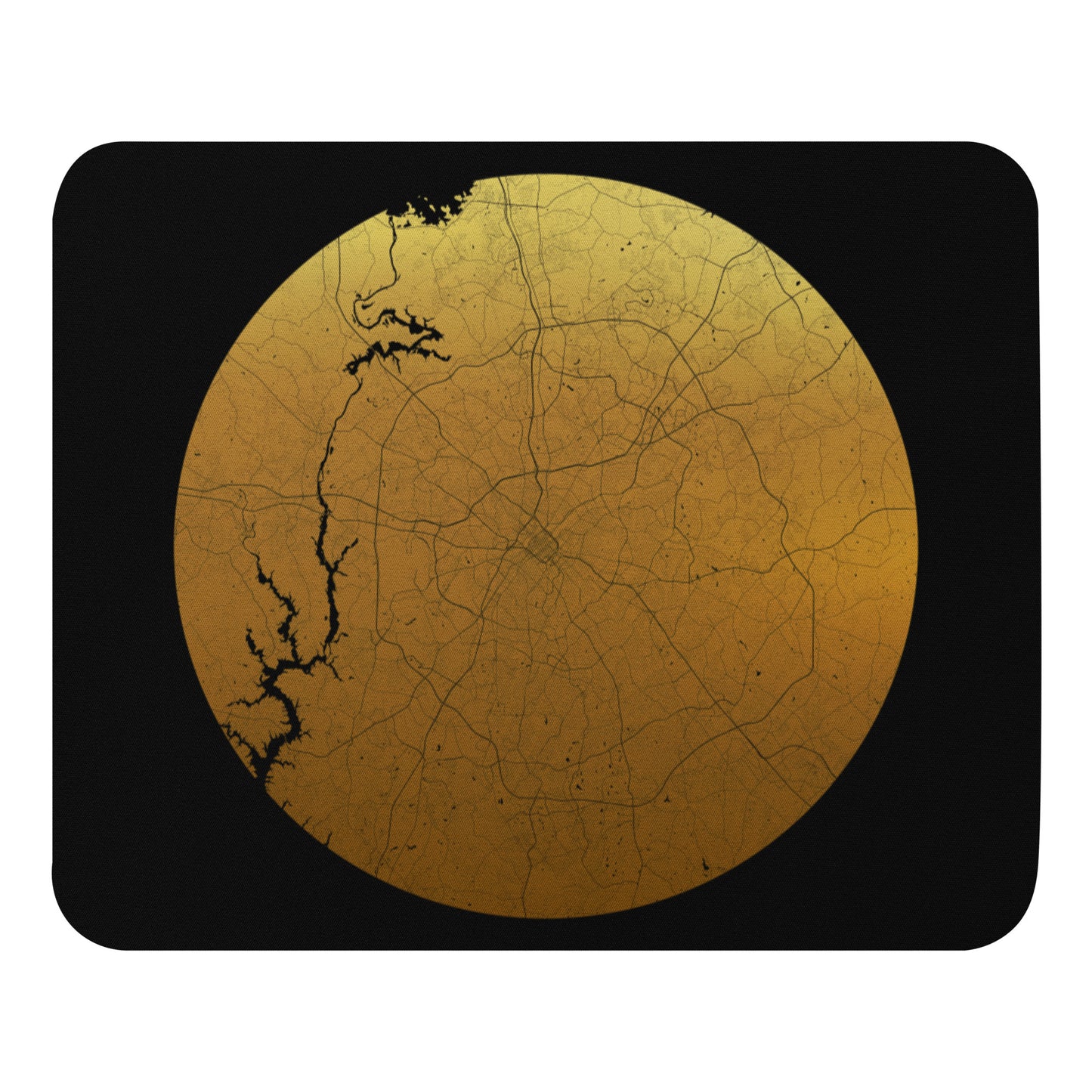 Charlotte Gold on Black Map Mouse Pad