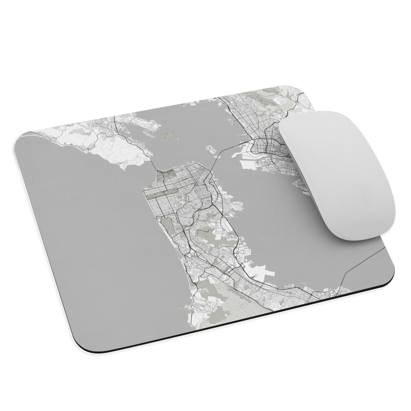 San Francisco White Map Mouse Pad