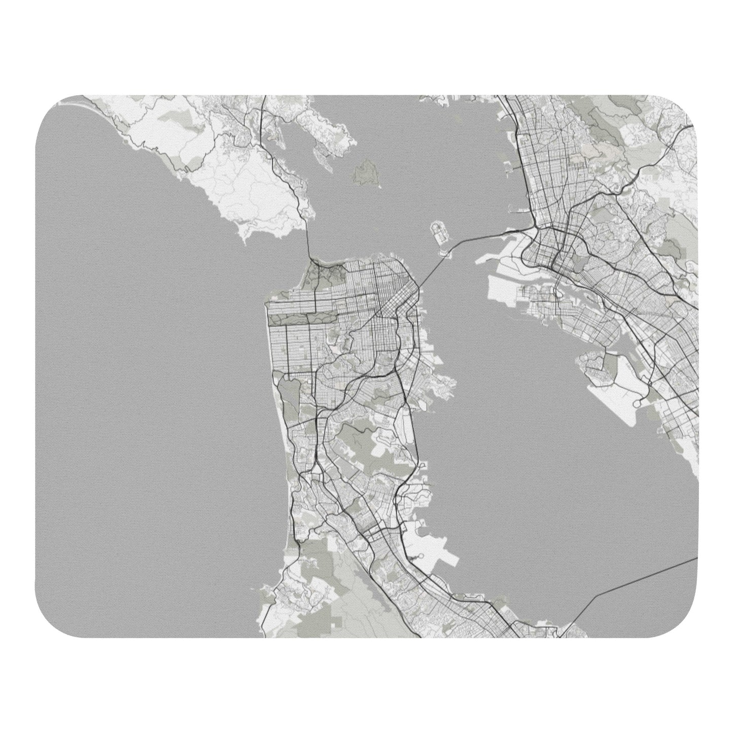 San Francisco White Map Mouse Pad