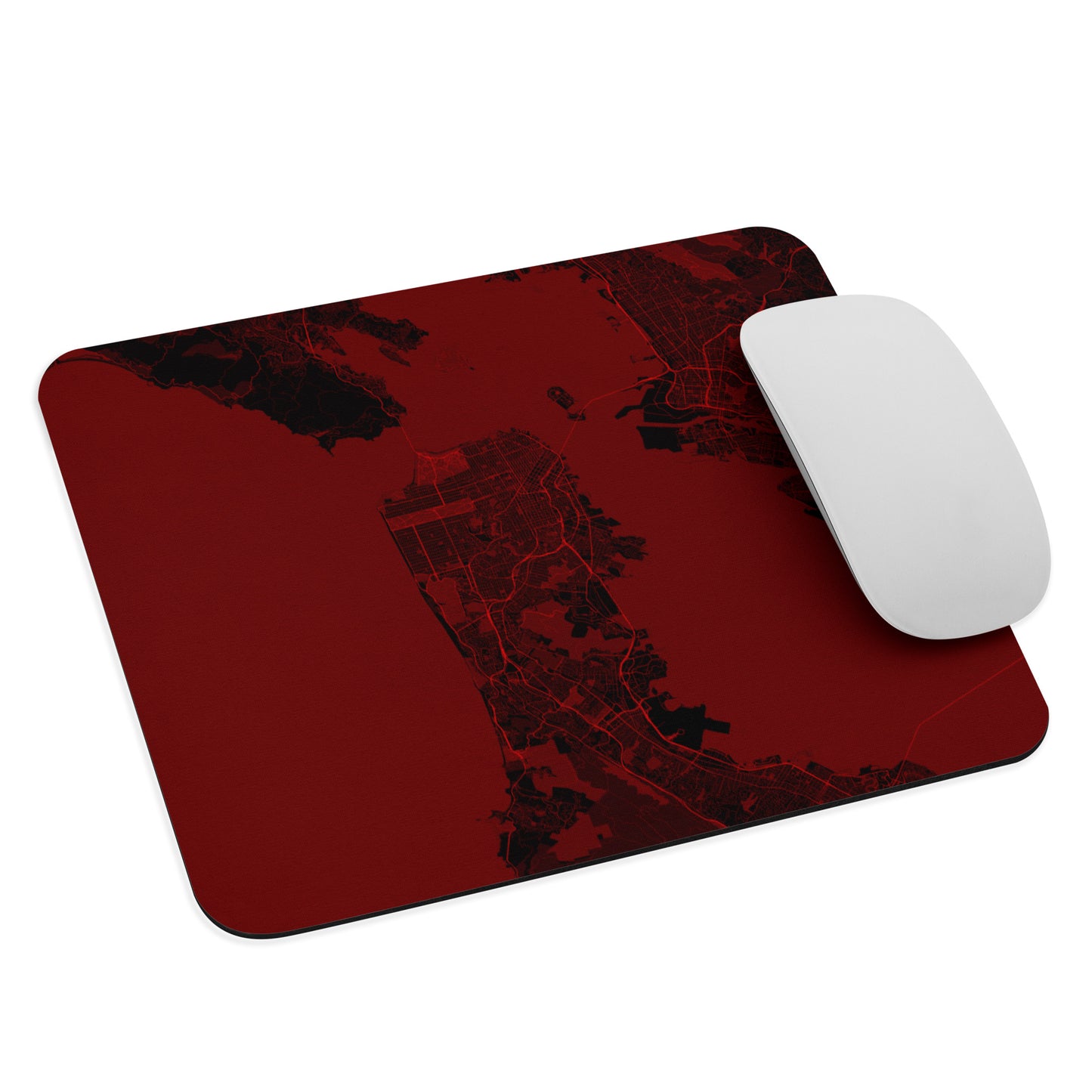 San Francisco Black and Red Map Mouse Pad