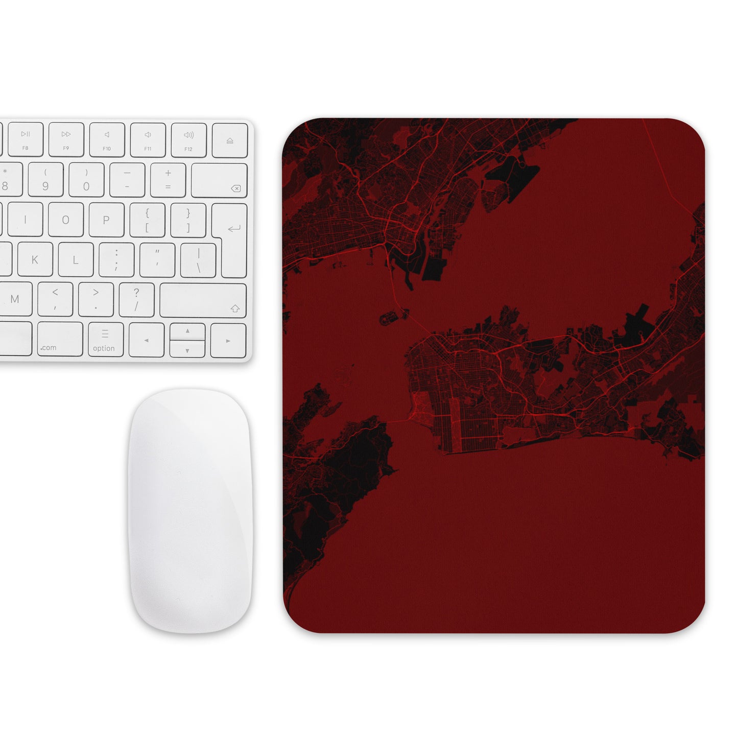 San Francisco Black and Red Map Mouse Pad